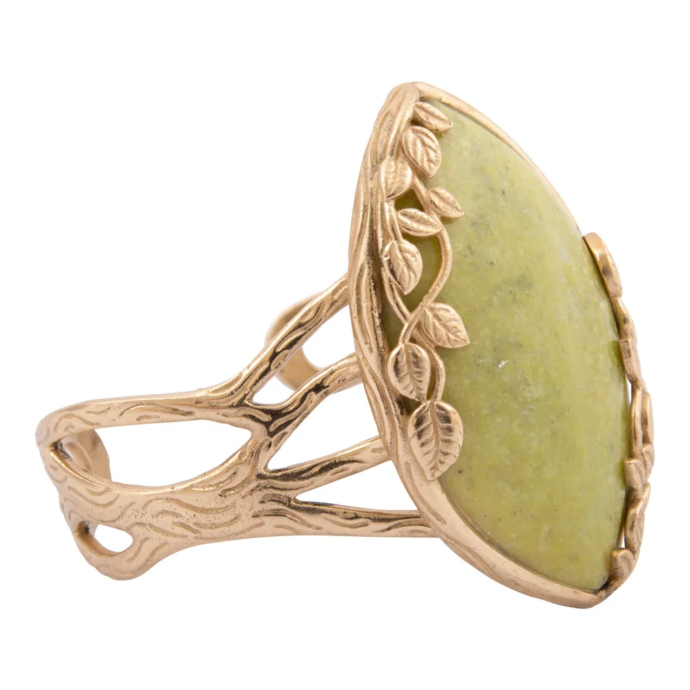 Gold Vines Green Jasper Statement Bracelet sold by Barse product image thumbnail 4