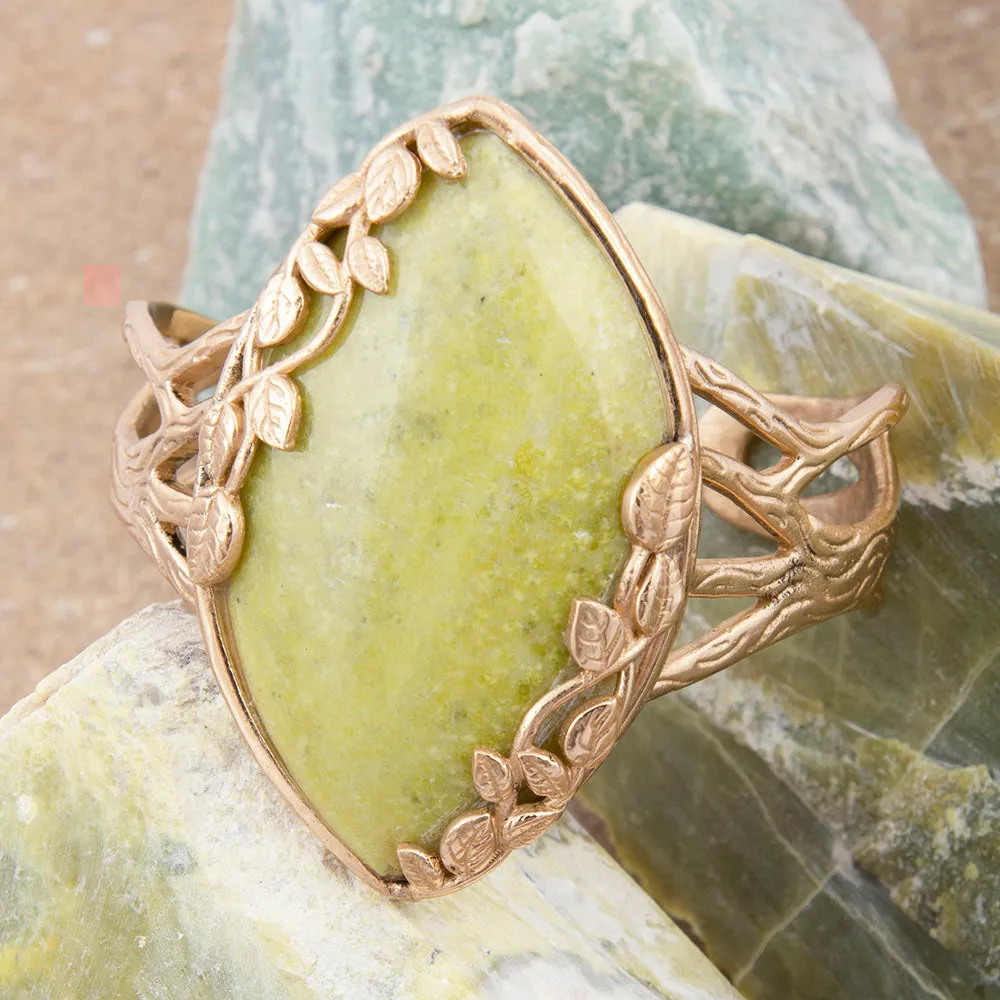 Gold Vines Green Jasper Statement Bracelet sold by Barse product image thumbnail 3