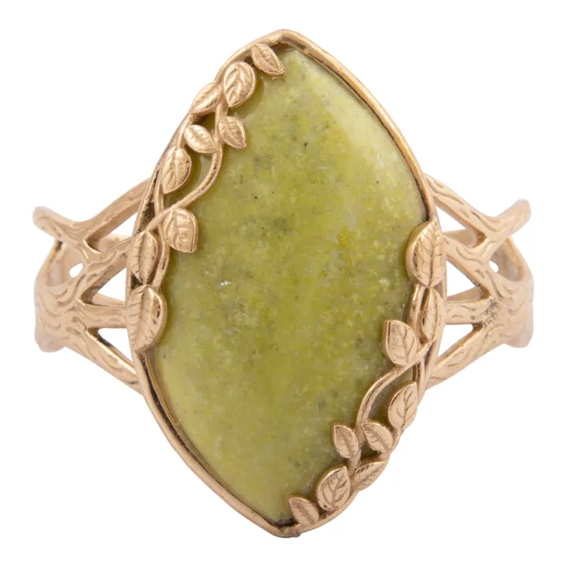 Gold Vines Green Jasper Statement Bracelet sold by Barse