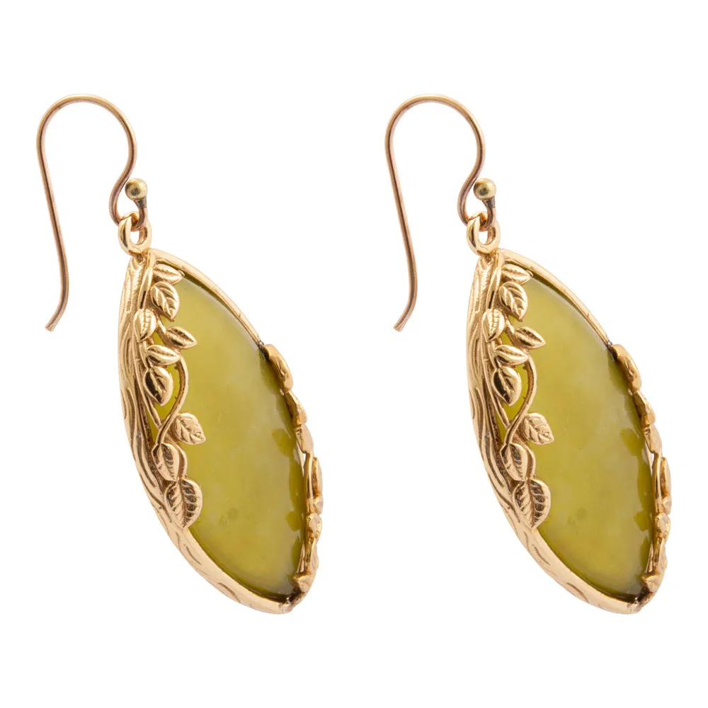 Golden Vines Green Jasper Drop Earrings sold by Barse product image thumbnail 4