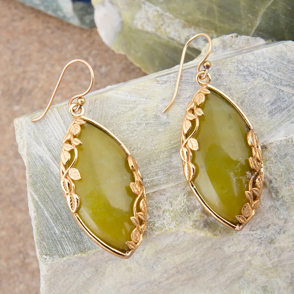 Golden Vines Green Jasper Drop Earrings sold by Barse product image thumbnail 3
