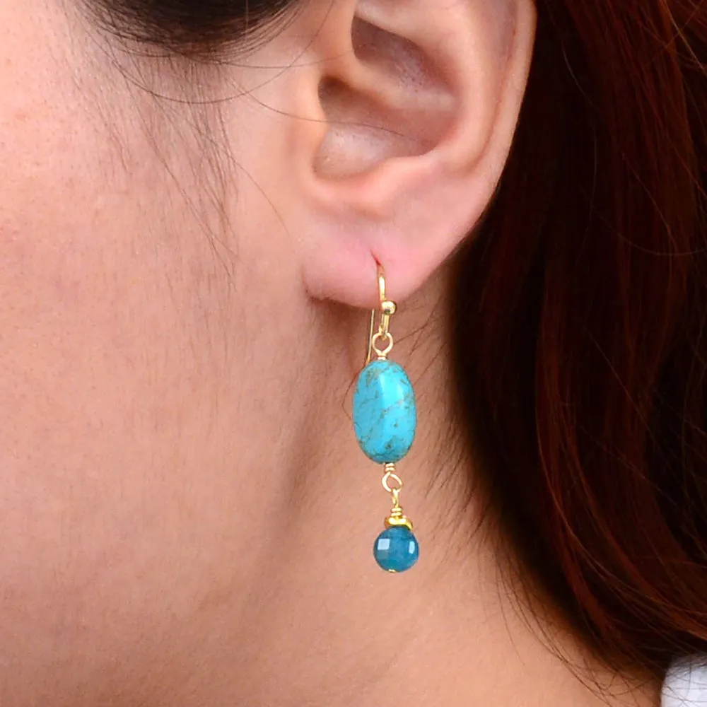 Teal Apatite Golden Drop Earrings sold by Barse product image thumbnail 2
