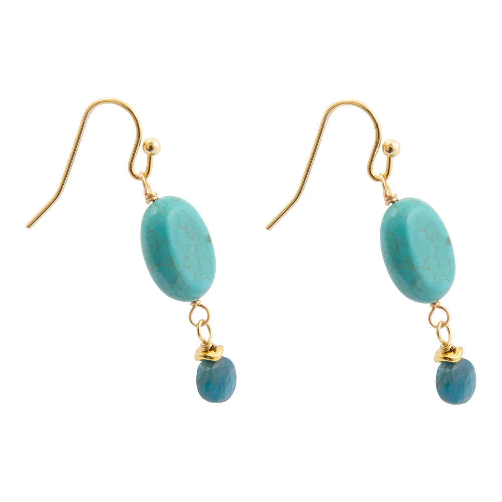 Teal Apatite Golden Drop Earrings sold by Barse product image thumbnail 4