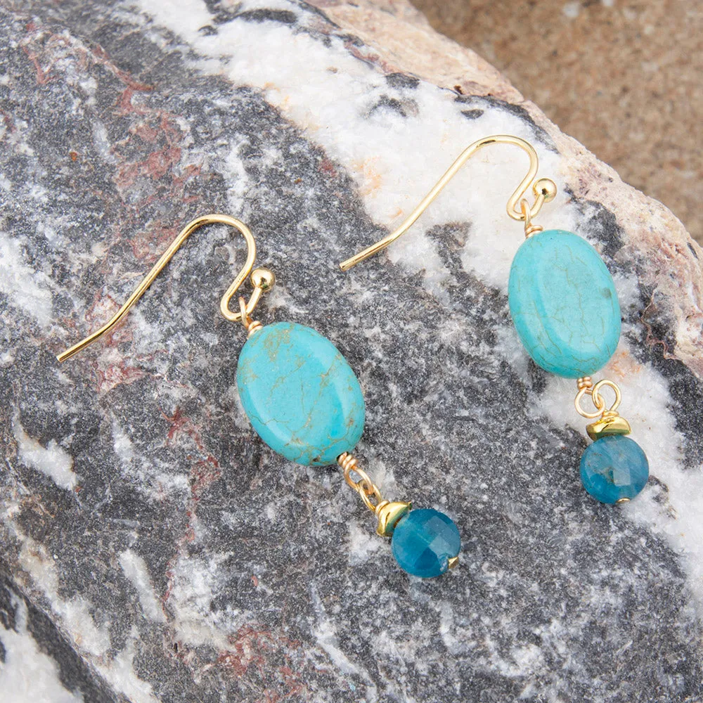 Teal Apatite Golden Drop Earrings sold by Barse product image thumbnail 3