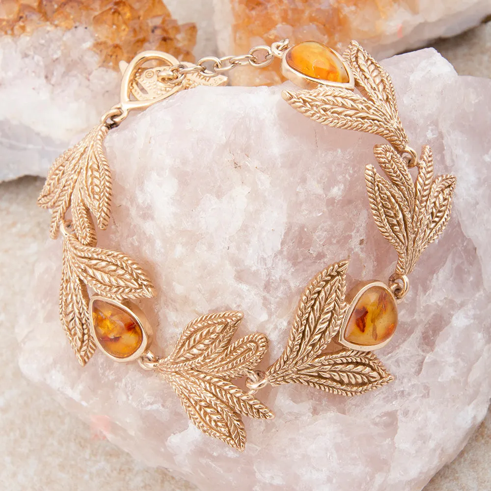 Genuine Yellow Amber Golden Leaf Toggle Bracelet sold by Barse product image thumbnail 3