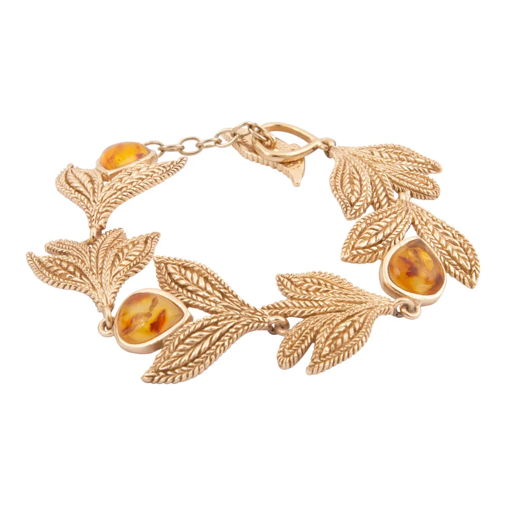 Genuine Yellow Amber Golden Leaf Toggle Bracelet sold by Barse product image thumbnail 4