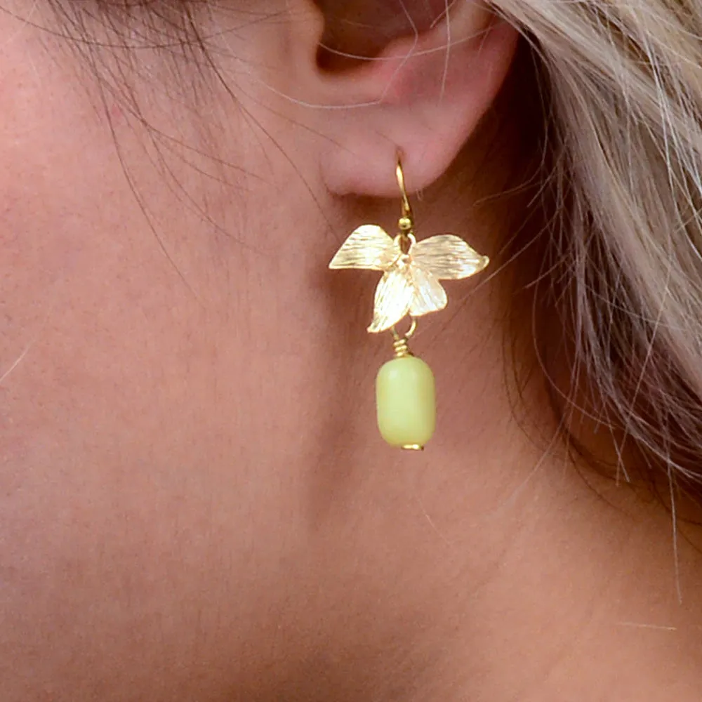 Golden Leaves Green Jasper Drop Earrings sold by Barse product image thumbnail 2