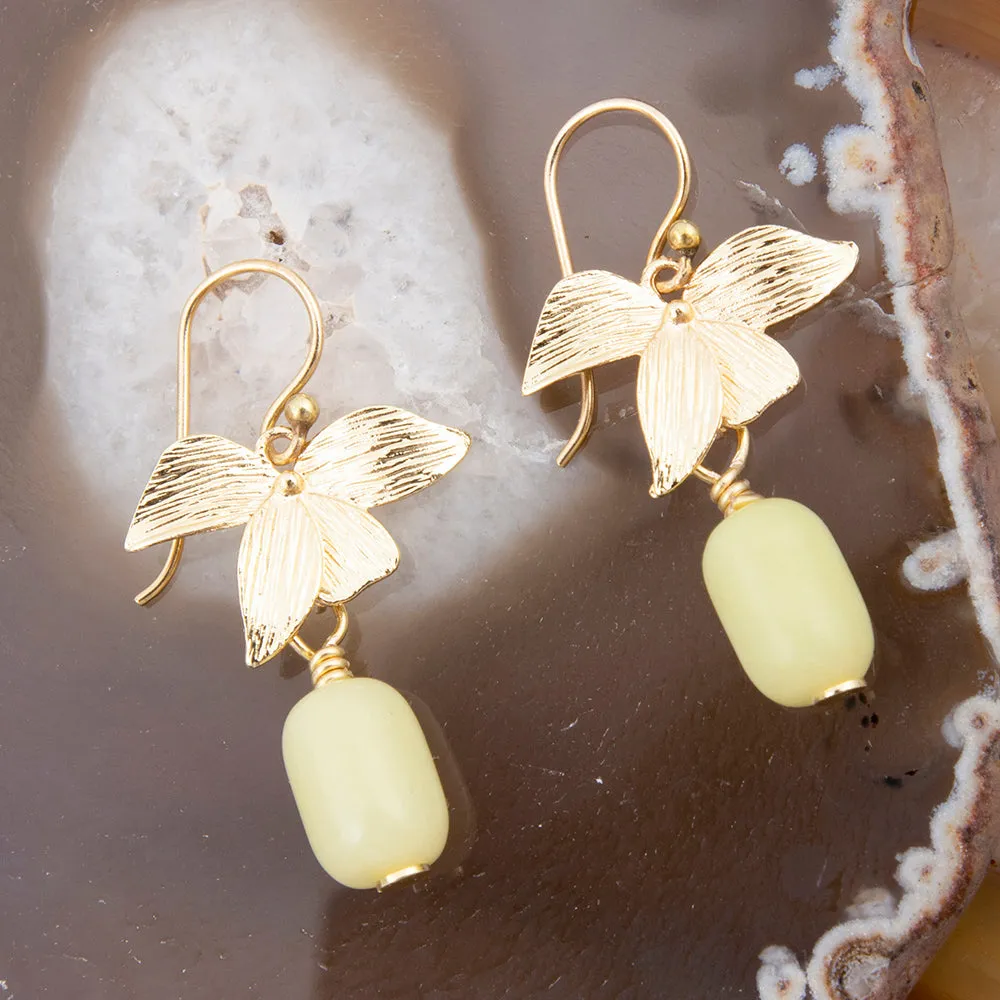 Golden Leaves Green Jasper Drop Earrings sold by Barse product image thumbnail 3