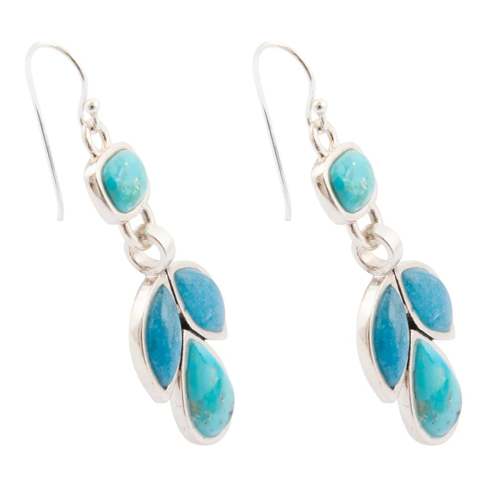 Petals of Teal Apatite and Blue Turquoise Sterling Drop Earrings sold by Barse product image thumbnail 3