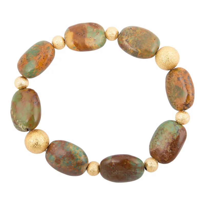 Patagonia Genuine Green Turquoise Nugget Bracelet sold by Barse