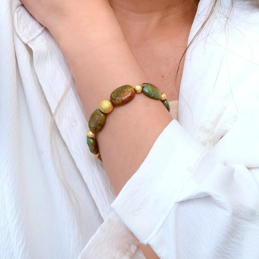 Patagonia Genuine Green Turquoise Nugget Bracelet sold by Barse product image thumbnail 2