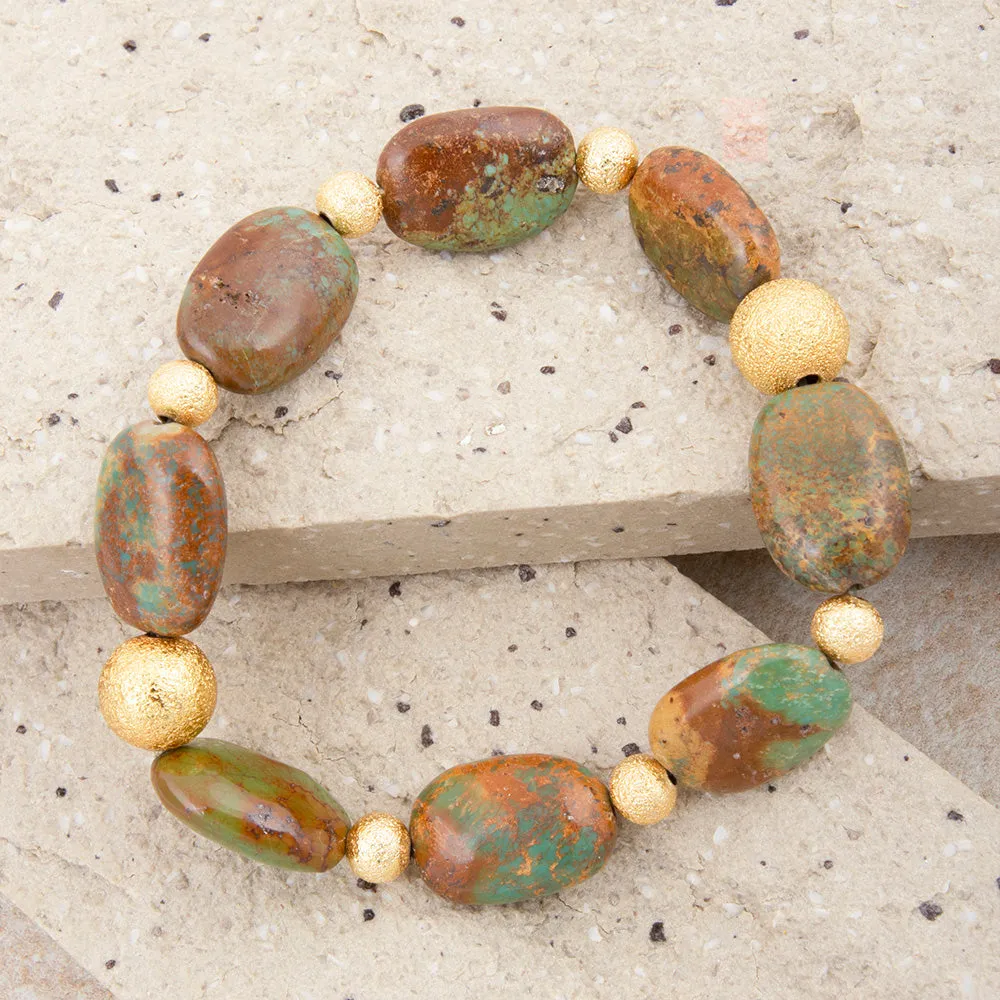 Patagonia Genuine Green Turquoise Nugget Bracelet sold by Barse product image thumbnail 3