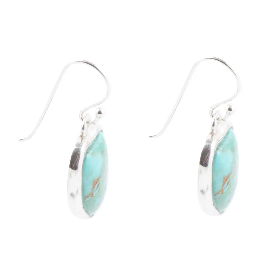 Organic Blue Turquoise and Silver Drop Earrings sold by Barse product image thumbnail 3