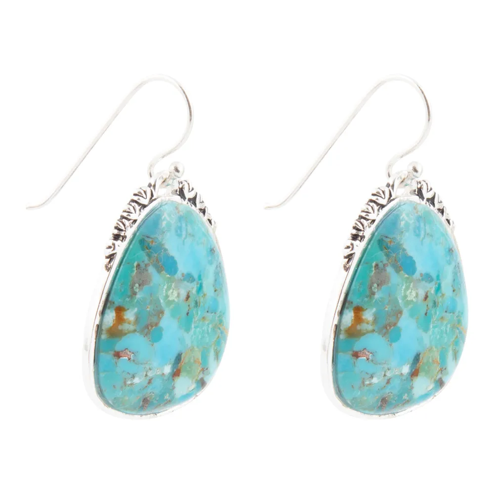 Agave Genuine Blue Turquoise and Silver Drop Earrings sold by Barse product image thumbnail 4