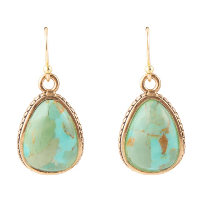 Teardrop Turquoise Drop Earrings sold by Barse