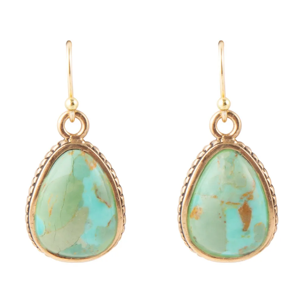Teardrop Turquoise Drop Earrings sold by Barse