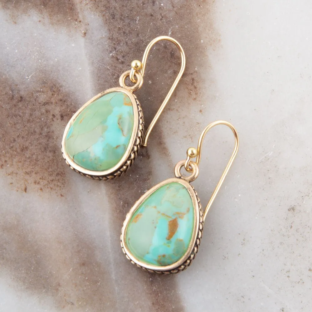 Teardrop Turquoise Drop Earrings sold by Barse product image thumbnail 2