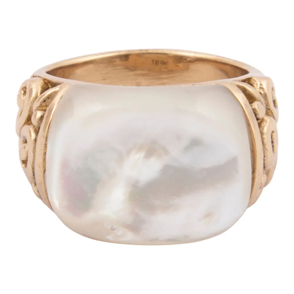 Regal Mother of Pearl Golden Statement Ring sold by Barse product image thumbnail 4