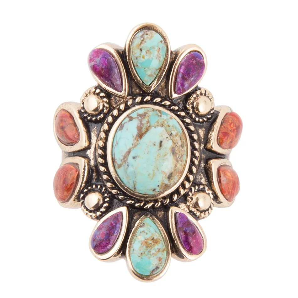 Native Color Blue Turquoise Multi Stone Ring sold by Barse product image thumbnail 5