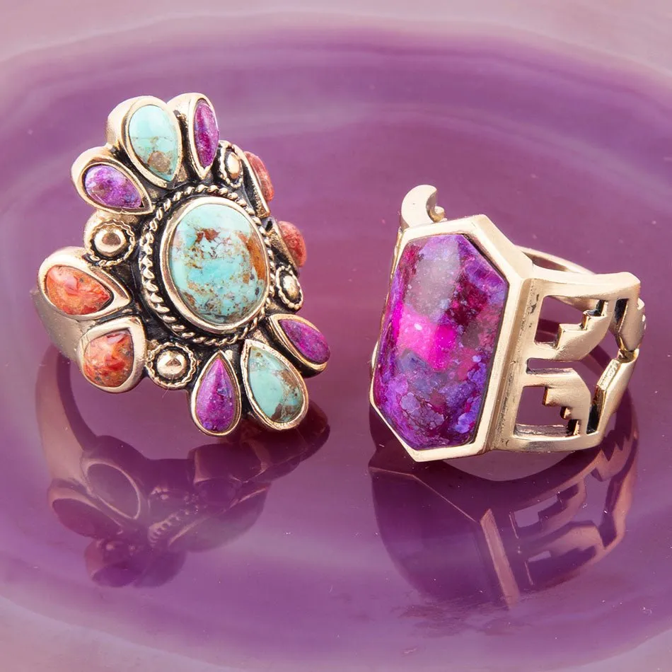 Native Color Blue Turquoise Multi Stone Ring sold by Barse product image thumbnail 4