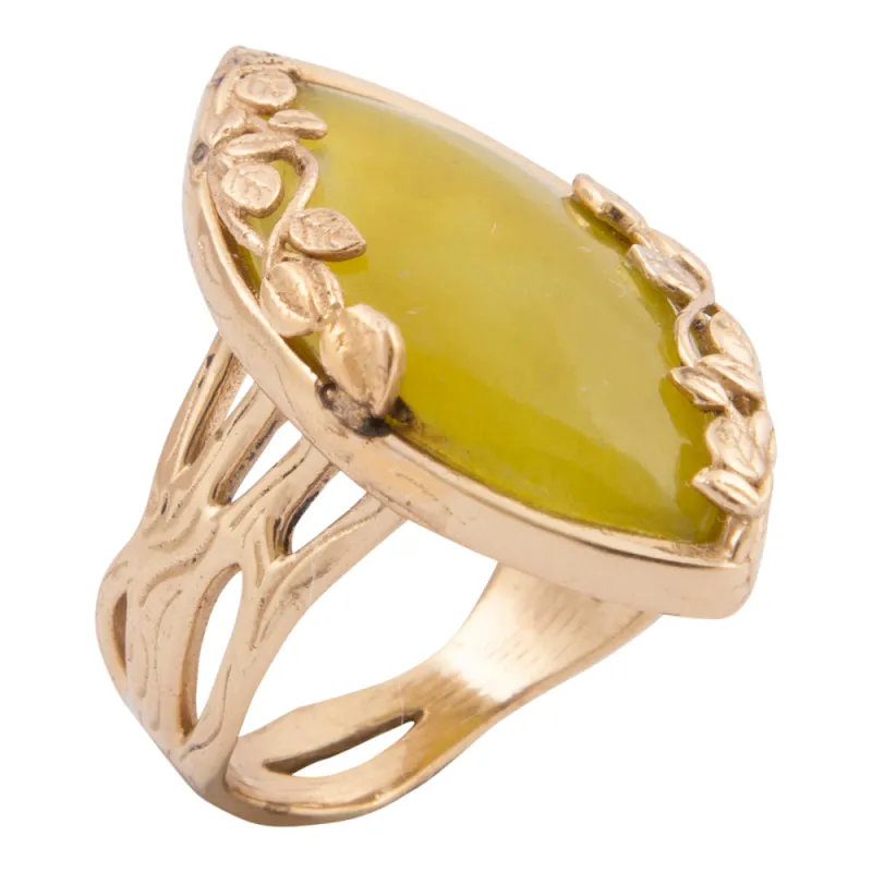 Golden Vines Green Jasper Statement Ring sold by Barse