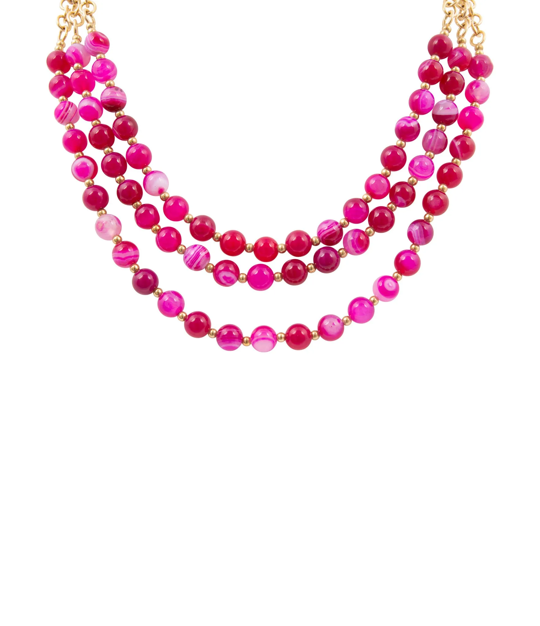 In the Pink Agate Golden Statement Necklace sold by Barse
