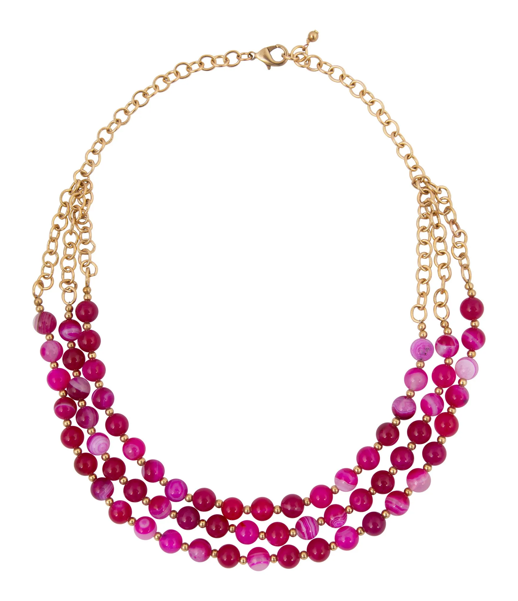 In the Pink Agate Golden Statement Necklace sold by Barse product image thumbnail 4