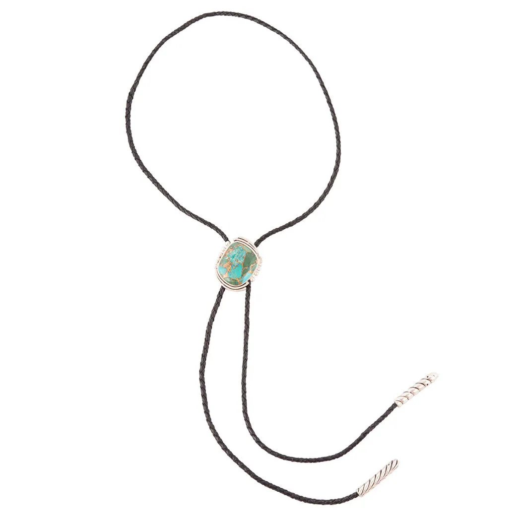 Rawlins Blue Turquoise Black Leather Silver Bolo Necklace sold by Barse product image thumbnail 4