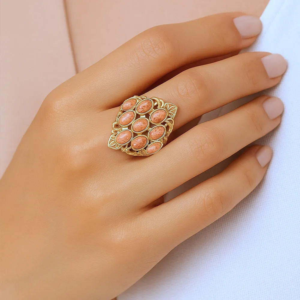 Sanibel Orange Coral Golden Drop Ring sold by Barse product image thumbnail 2