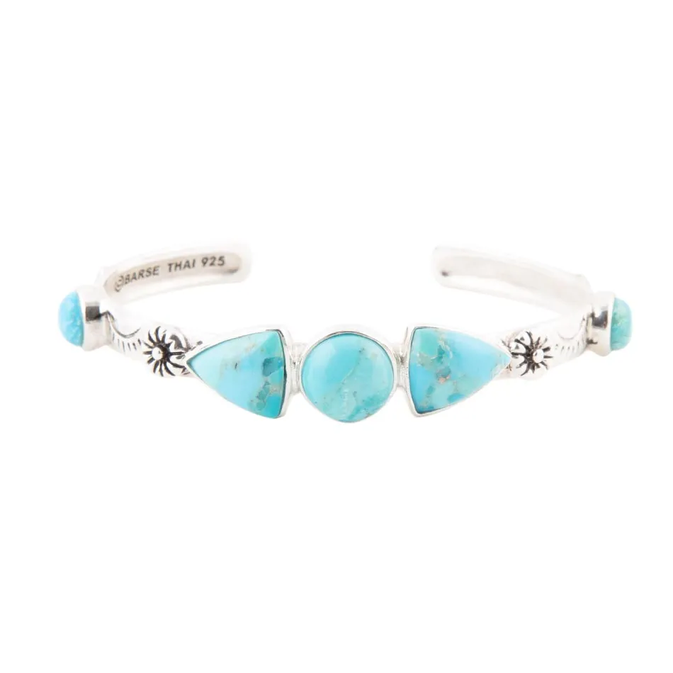 Blue Turquoise and Silver Cuff Bracelet sold by Barse product image thumbnail 4