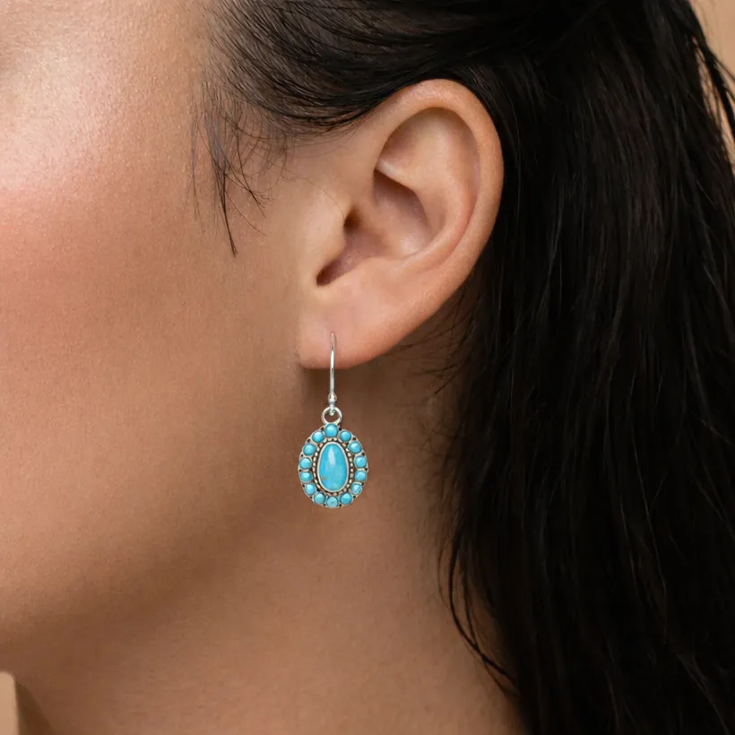 Little Sedona Blue Turquoise and Silver Drop Earrings sold by Barse product image thumbnail 2