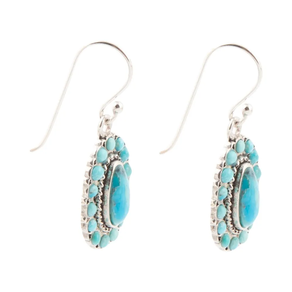 Little Sedona Blue Turquoise and Silver Drop Earrings sold by Barse product image thumbnail 4
