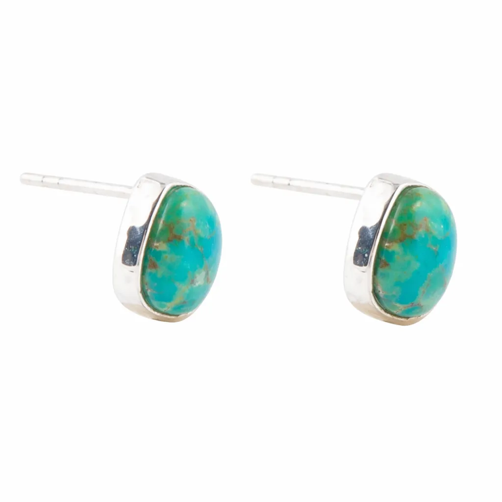 Abstract Blue Turquoise Silver Post Stud Earrings sold by Barse product image thumbnail 4