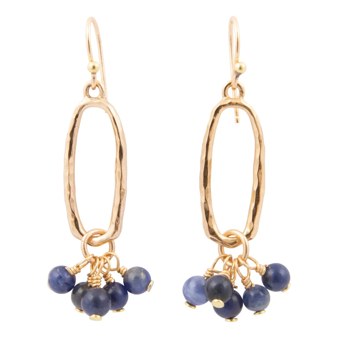 Amelia Blue Sodalite Cluster Golden Earrings sold by Barse product image thumbnail 4