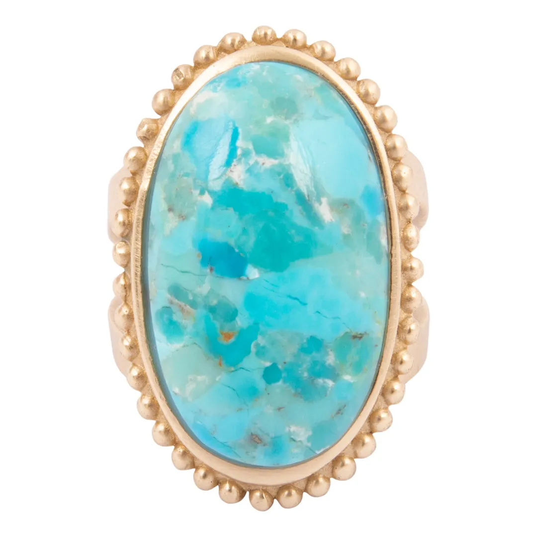 Refined Blue Turquoise Golden Statement Ring sold by Barse product image thumbnail 4