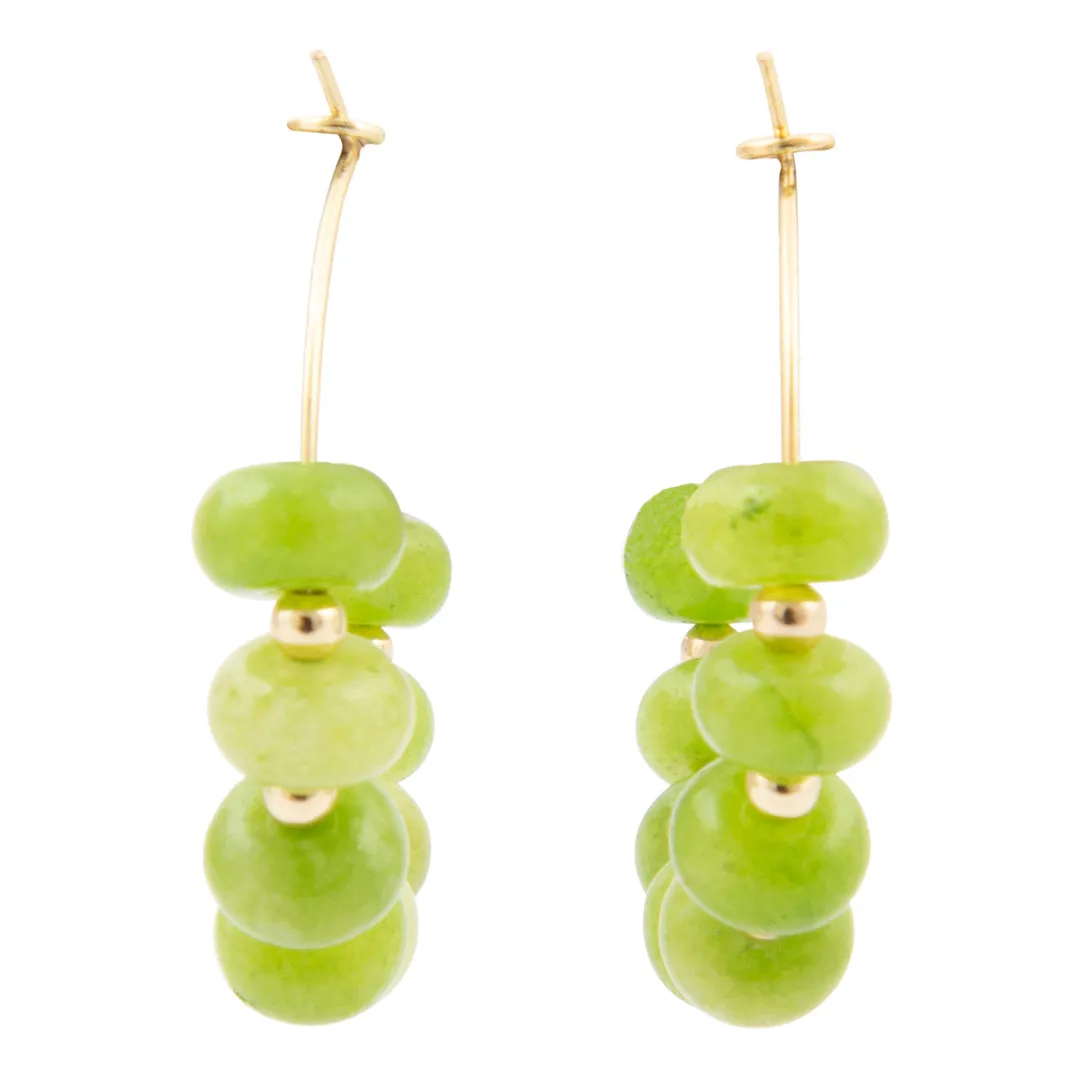 Green Jade Golden Hoop Earrings sold by Barse product image thumbnail 4