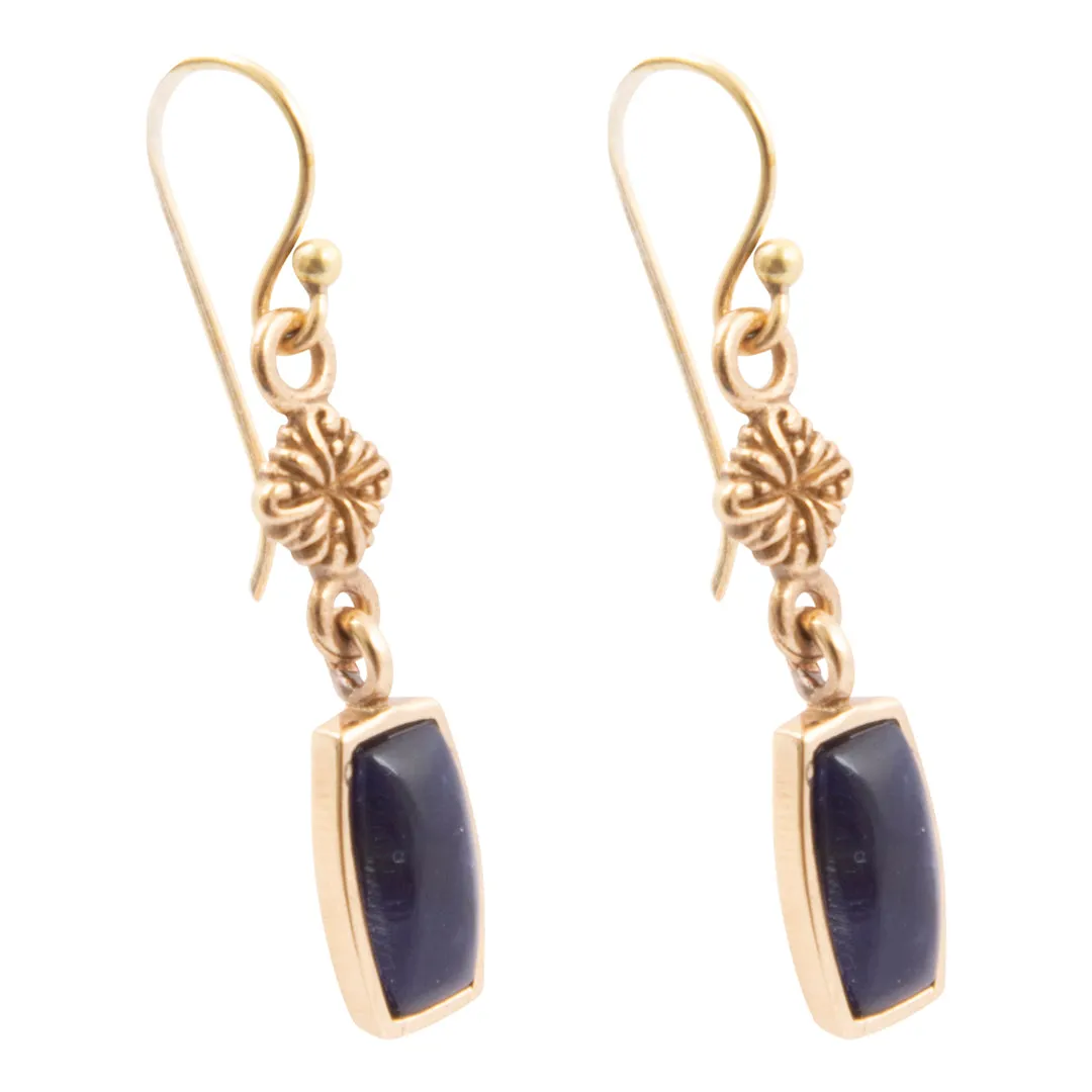 Regalia Blue Sodalite Golden Dainty Drop Earrings sold by Barse product image thumbnail 4