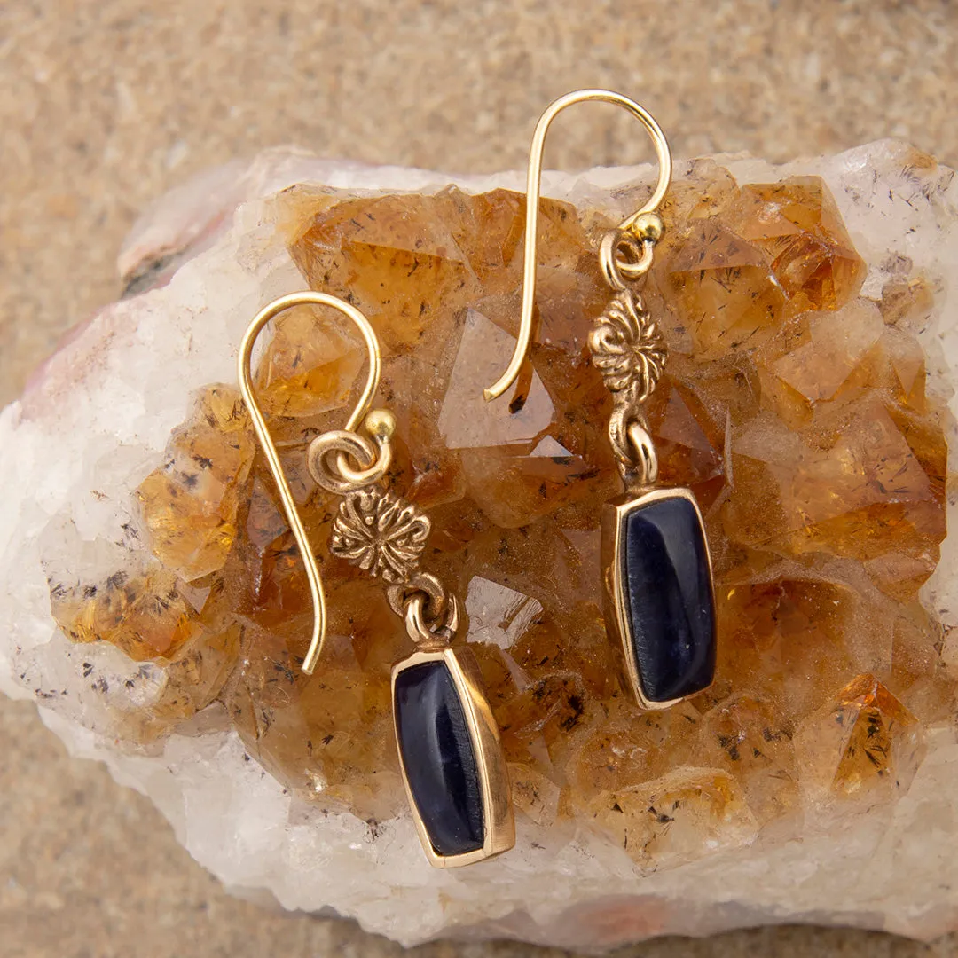 Regalia Blue Sodalite Golden Dainty Drop Earrings sold by Barse product image thumbnail 3