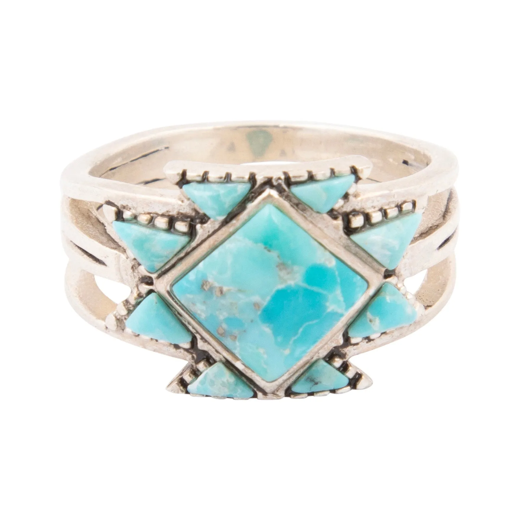 Sharp Blue Turquoise and Silver Ring sold by Barse product image thumbnail 4