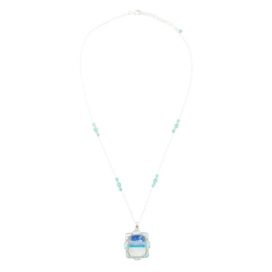 Scenic Beach Blue Larimar and Silver Pendant Necklace sold by Barse product image thumbnail 4