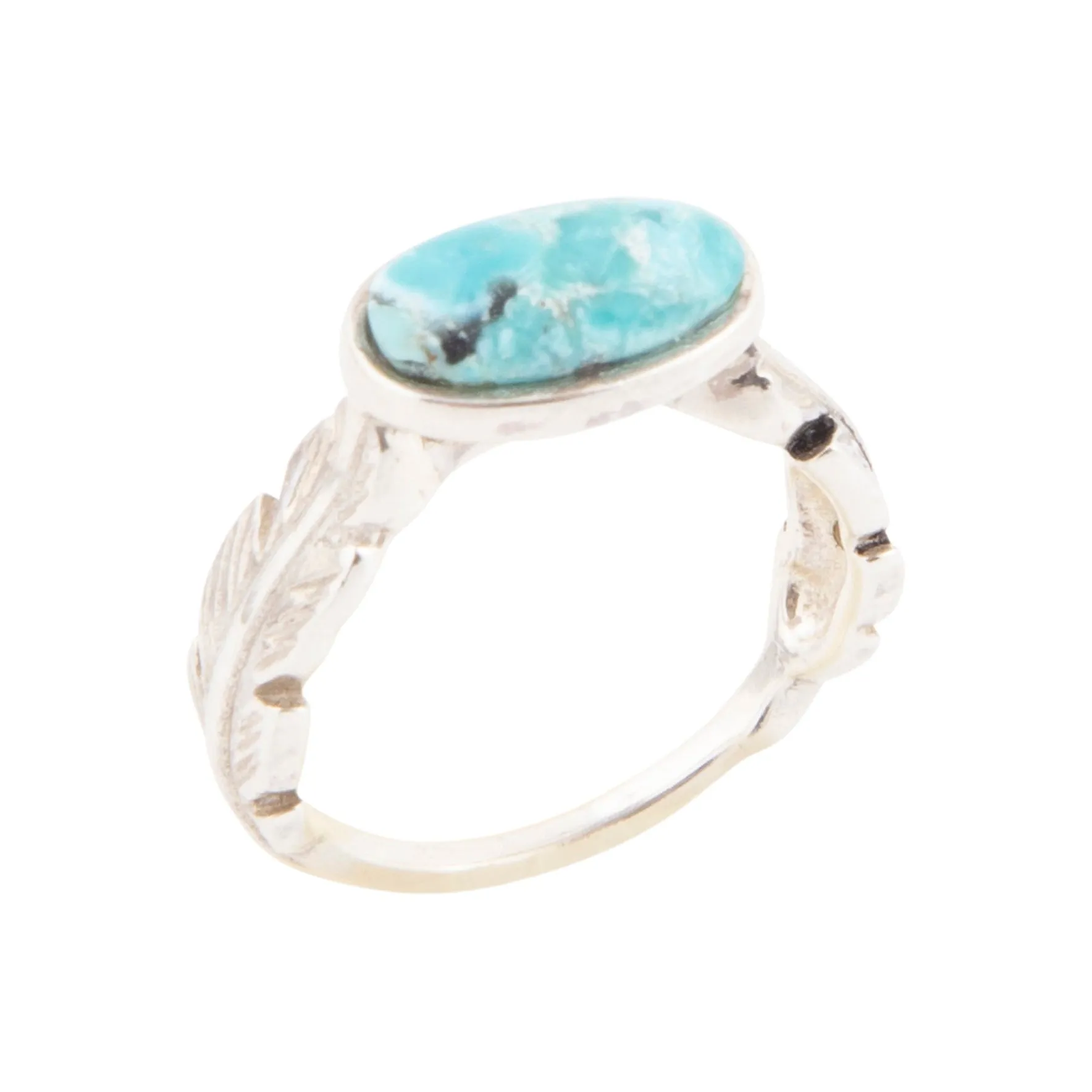 Feather Silver and Blue Turquoise Ring sold by Barse