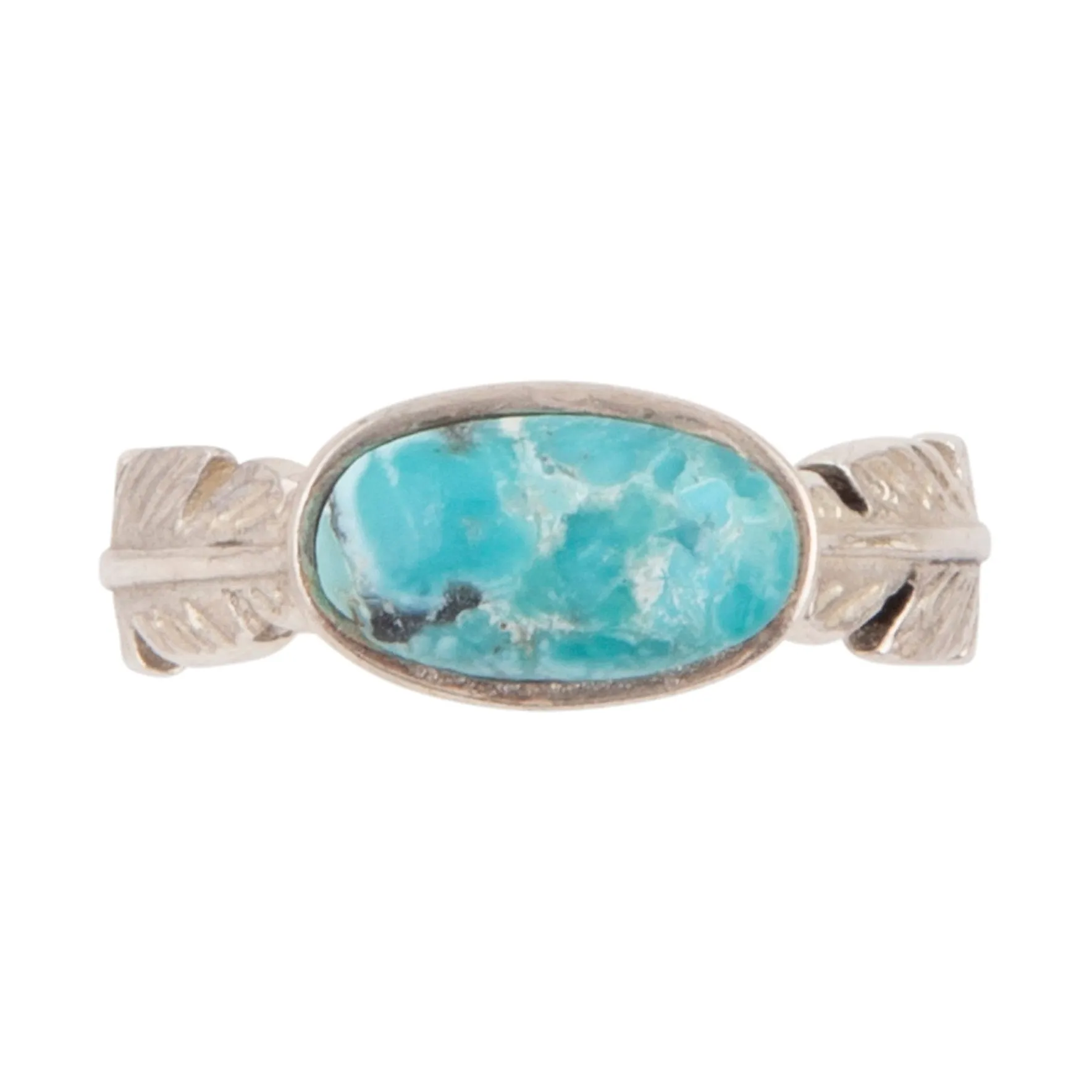 Feather Silver and Blue Turquoise Ring sold by Barse product image thumbnail 3