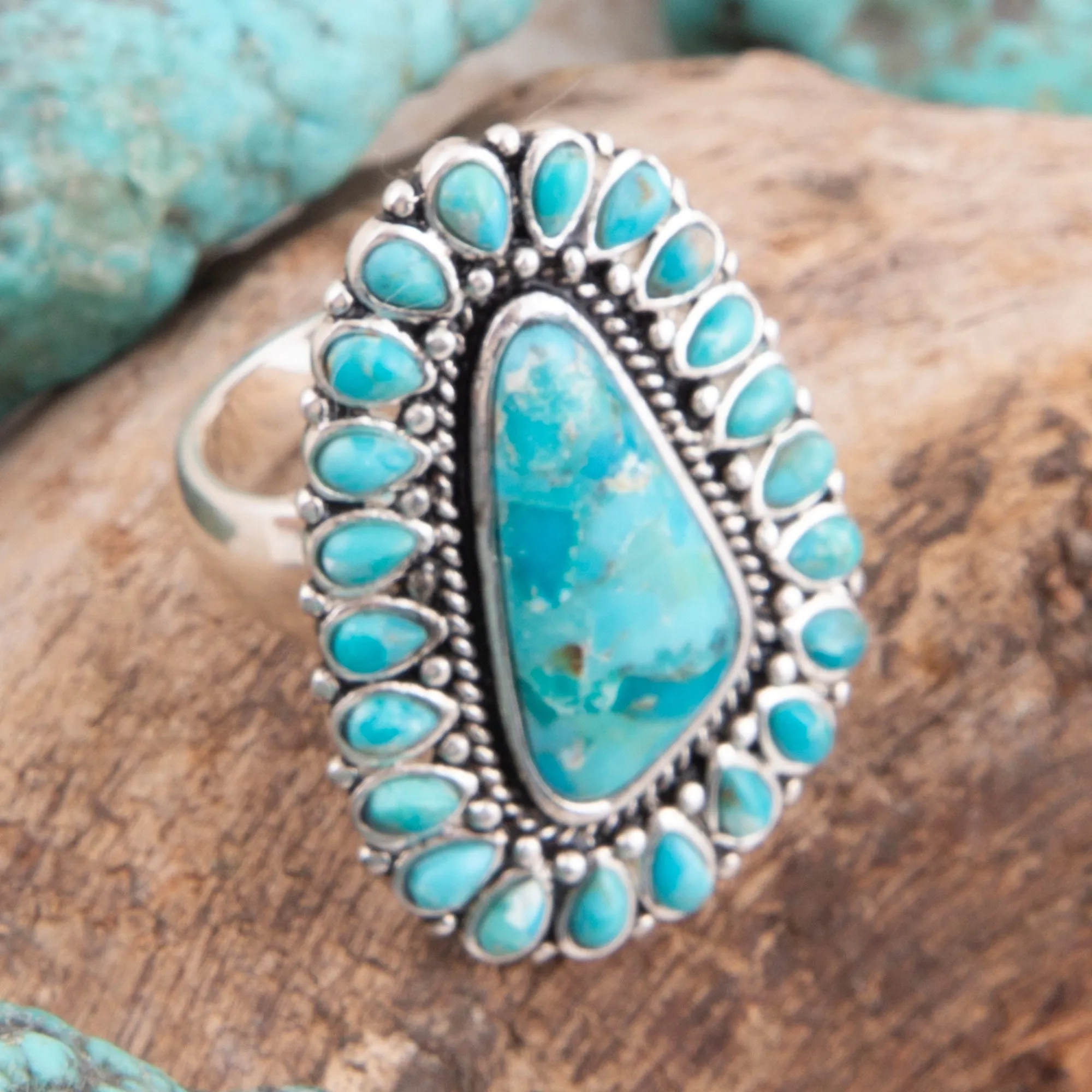 Sedona Blue Turquoise and Silver Statement Ring sold by Barse product image thumbnail 3