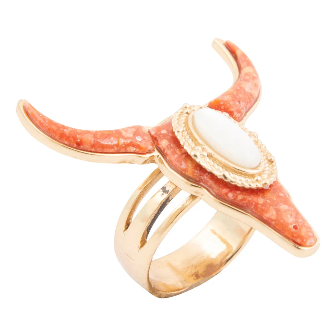 Longhorn Orange Sponge Coral Golden Ring sold by Barse