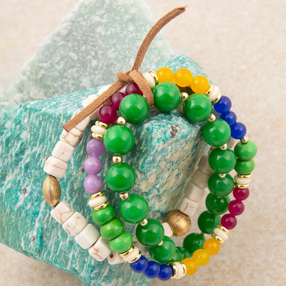 Bright Multistone Triple Stretch Bracelet Set sold by Barse product image thumbnail 3