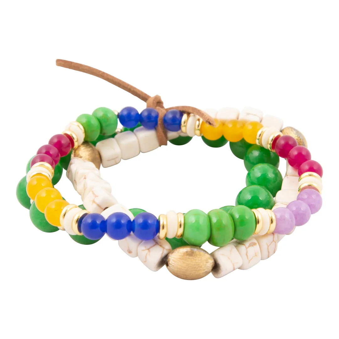 Bright Multistone Triple Stretch Bracelet Set sold by Barse product image thumbnail 4