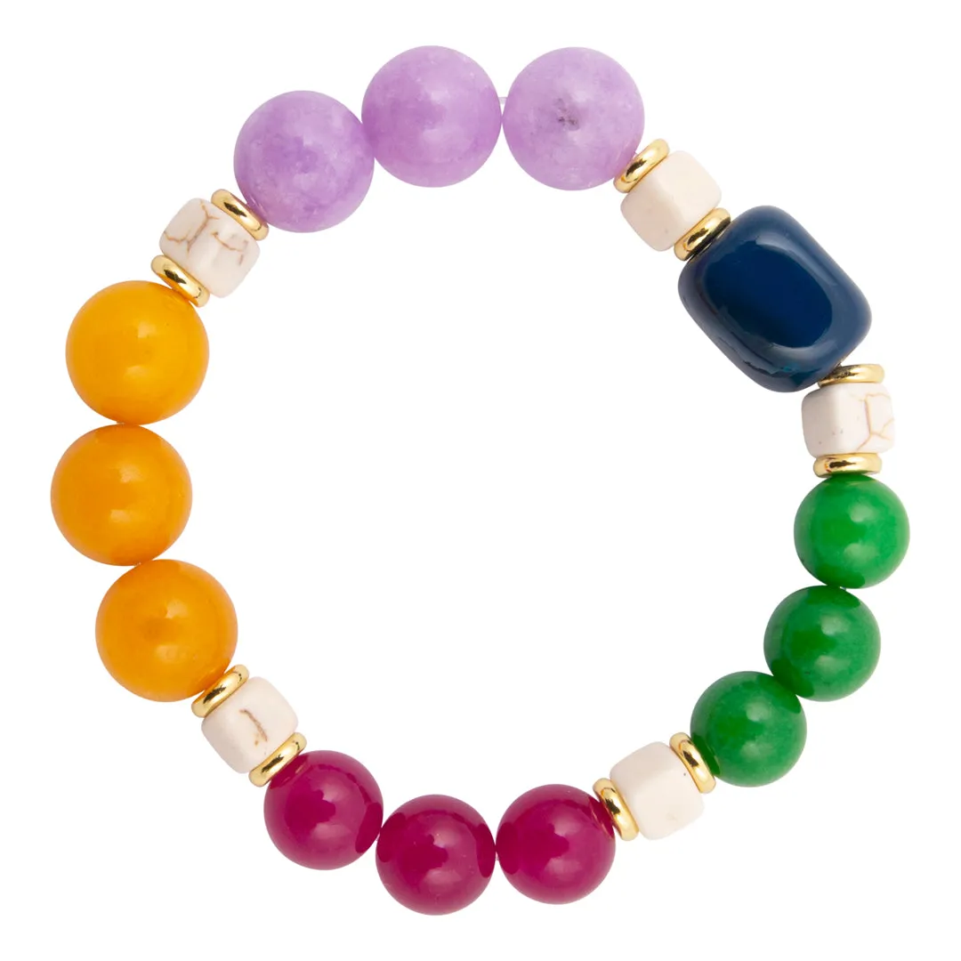 Bright Multistone Chunky Stretch Bracelet sold by Barse
