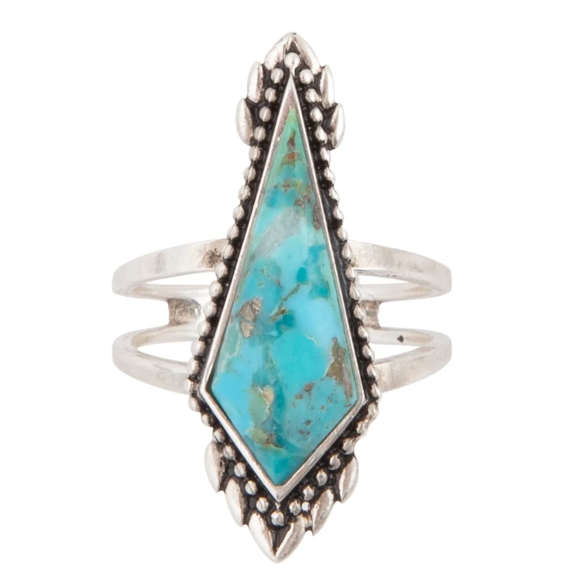 Anemone Blue Turquoise and Silver Statement Ring sold by Barse product image thumbnail 4