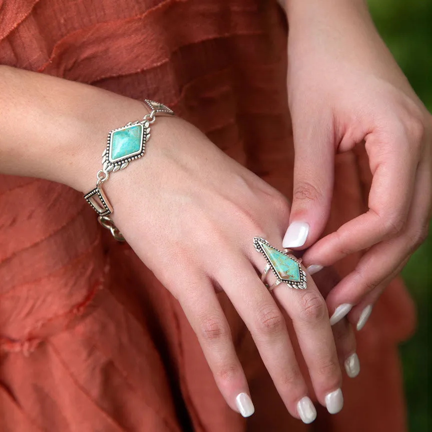 Anemone Blue Turquoise and Silver Statement Ring sold by Barse product image thumbnail 5