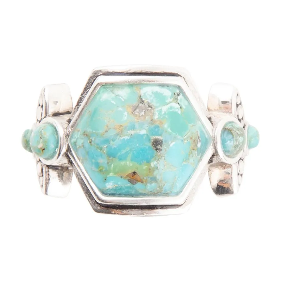 Emile Blue Turquoise and Silver Ring sold by Barse product image thumbnail 4